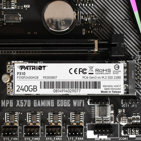 Dysk SSD P310 240GB M.2 2280 1700/1000 PCIe NVMe Gen3 x 4 Patriot