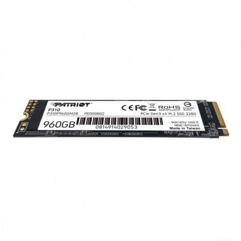 Dysk SSD P310 960GB M.2 2280 2100/1800 PCIe NVMe Gen3 x 4 Patriot