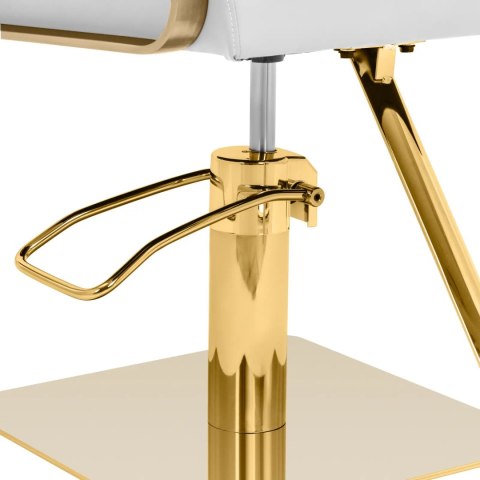 Fotel fryzjerski barberski kosmetyczny z podnóżkiem Physa OTLEY - biało złoty Physa