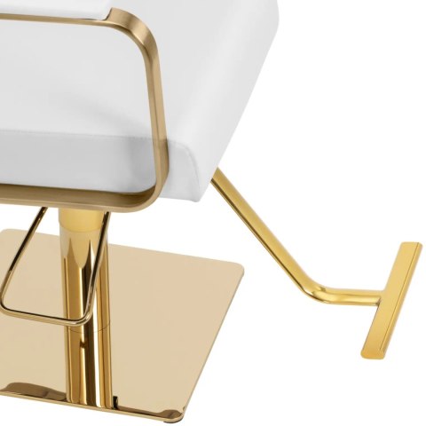 Fotel fryzjerski barberski kosmetyczny z podnóżkiem Physa OTLEY - biało złoty Physa