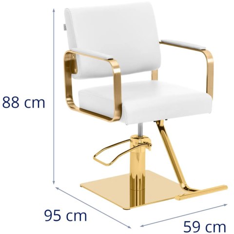 Fotel fryzjerski barberski kosmetyczny z podnóżkiem Physa OTLEY - biało złoty Physa