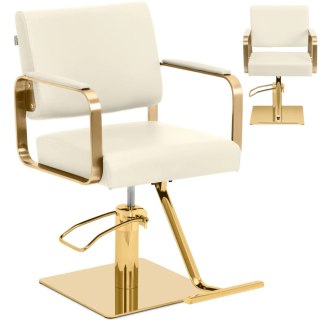 Fotel fryzjerski barberski kosmetyczny z podnóżkiem Physa OTLEY - kremowo złoty Physa