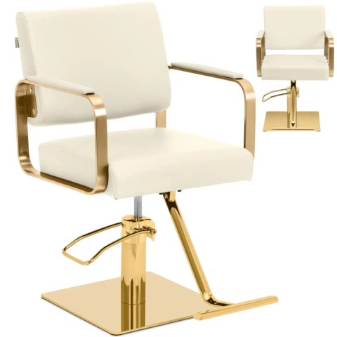 Fotel fryzjerski barberski kosmetyczny z podnóżkiem Physa OTLEY - kremowo złoty Physa