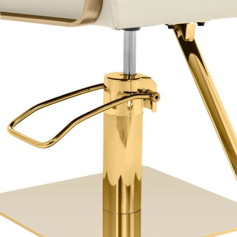 Fotel fryzjerski barberski kosmetyczny z podnóżkiem Physa OTLEY - kremowo złoty Physa