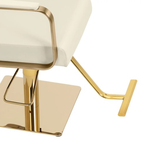 Fotel fryzjerski barberski kosmetyczny z podnóżkiem Physa OTLEY - kremowo złoty Physa