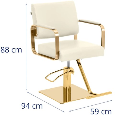 Fotel fryzjerski barberski kosmetyczny z podnóżkiem Physa OTLEY - kremowo złoty Physa