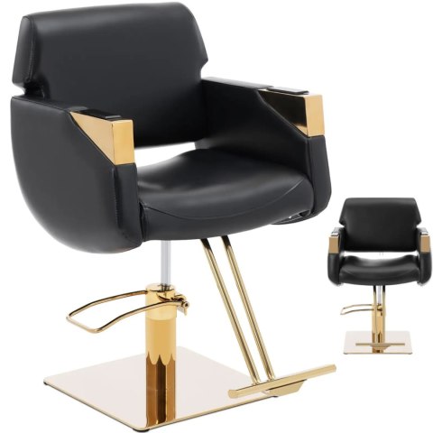 Fotel fryzjerski barberski kosmetyczny z podnóżkiem Physa PENRYN - czarno złoty Physa