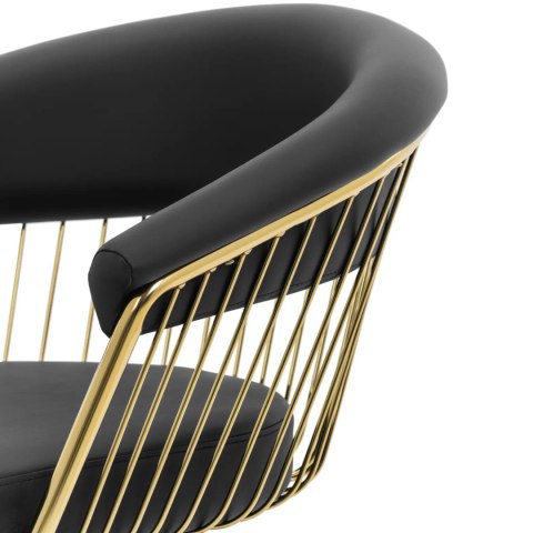 Fotel fryzjerski barberski z podnóżkiem LYME - czarno złoty Physa