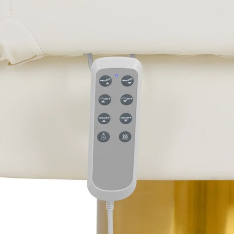 Fotel kosmetyczny SPA podgrzewany z krzesłem 3 silniki 200 kg SAVONA - biało złoty Physa