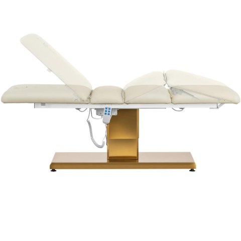 Fotel kosmetyczny do masażu tatuażu SPA 150 kg VITERBO - kremowo złoty Physa