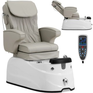 Fotel podologiczny do pedicure z funkcją masażu brodzikiem - beżowy Physa