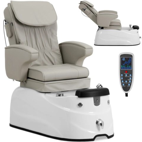 Fotel podologiczny do pedicure z funkcją masażu brodzikiem - beżowy Physa