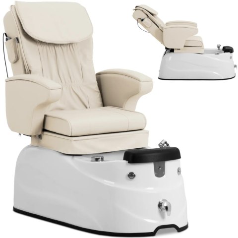 Fotel podologiczny do pedicure z funkcją masażu brodzikiem - kremowy Physa