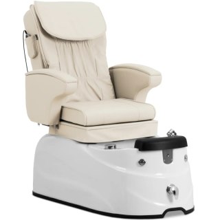 Fotel podologiczny do pedicure z funkcją masażu brodzikiem - kremowy Physa