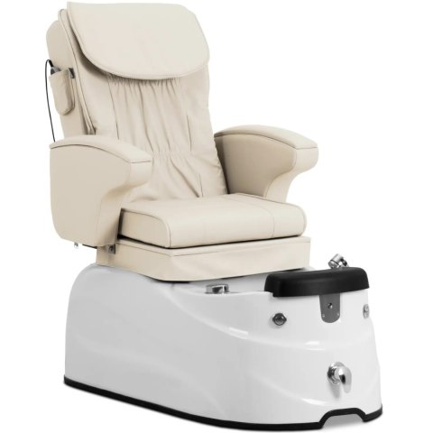Fotel podologiczny do pedicure z funkcją masażu brodzikiem - kremowy Physa
