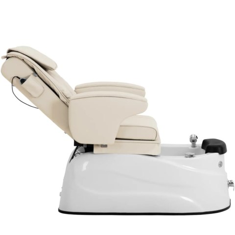 Fotel podologiczny do pedicure z funkcją masażu brodzikiem - kremowy Physa