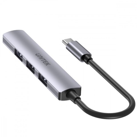 HUB USB-C; 3x USB-A 2.0 1x USB-A 5 Gbps Aluminiowy Unitek