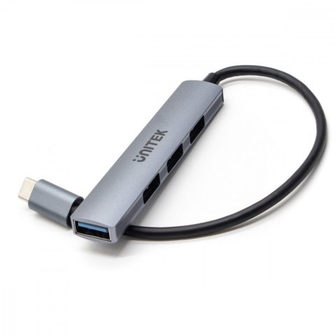 HUB USB-C; 3x USB-A 2.0 1x USB-A 5 Gbps Aluminiowy Unitek