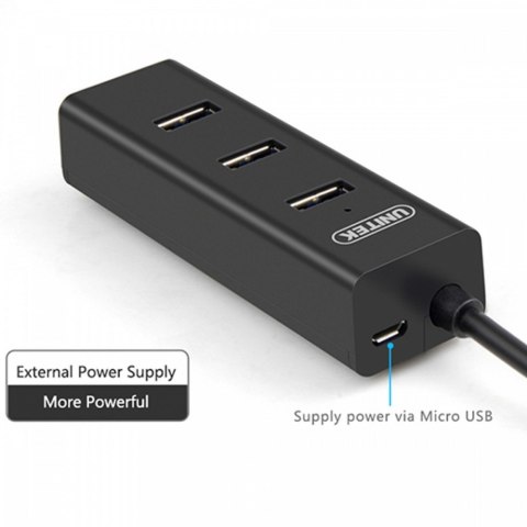 Hub 4x USB 3.0; BC1,2; CZARNY Unitek