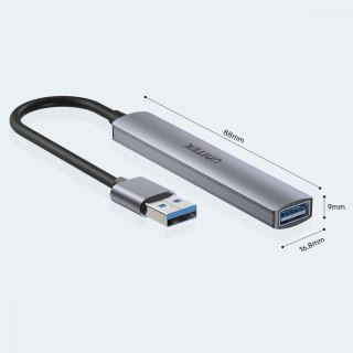 Hub USB-A; 3x USB-A 2.0; 1x USB-A 5 Gbps Aluminiowy Unitek