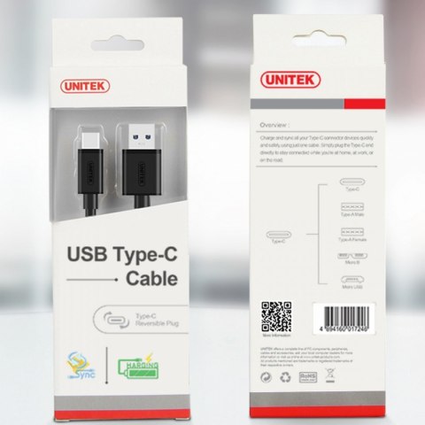 Kabel USB TYP-C DO USB 3.0; 1m; Y-C474BK Unitek