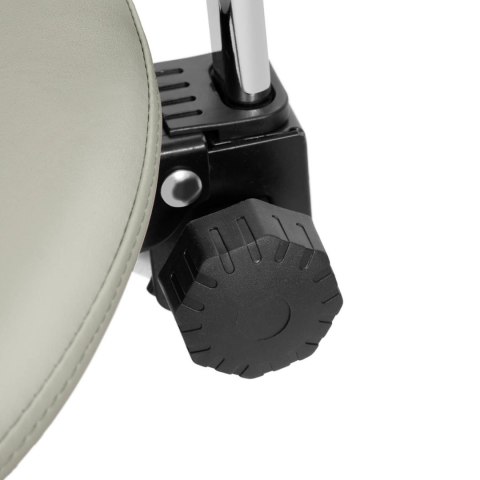 Krzesło kosmetyczne siodłowe z oparciem obrotowe regulowane MANNHEIM GREY szare Physa