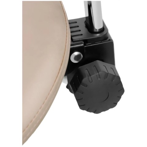 Krzesło kosmetyczne siodłowe z oparciem regulowane MANNHEIM CREAM kremowe Physa