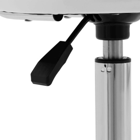 Krzesło taboret hoker kosmetyczny z oparciem na kółkach do 150 kg ASCONA biały Physa