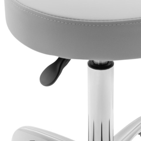 Krzesło taboret hoker kosmetyczny z oparciem na kółkach do 150 kg WELLS ciemnoszary Physa