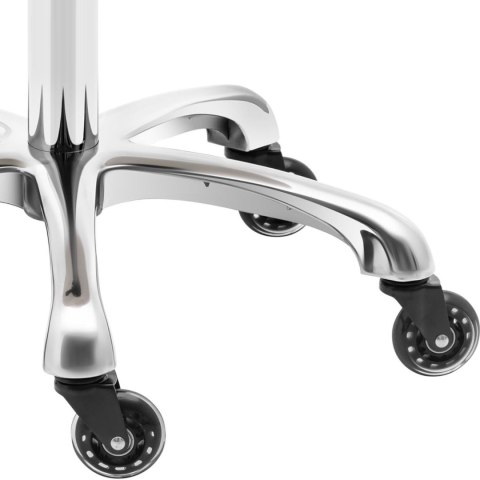 Krzesło taboret hoker kosmetyczny z oparciem na kółkach do 150 kg WELLS ciemnoszary Physa