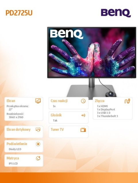 Monitor 27 PD2725U LED 5ms/4K/IPS/HDMI/DP/USB Benq