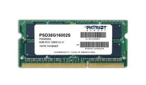 Pamięć Ultrabook DDR3 SODIMM 8GB 1600GHz Patriot