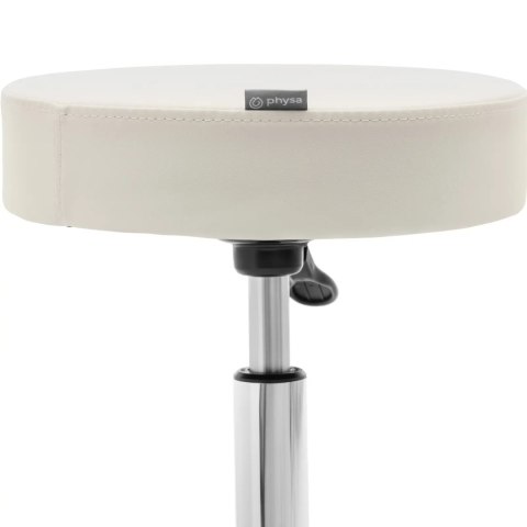 Taboret stołek hoker kosmetyczny na kółkach do 150 kg WORCESTER - beżowy Physa