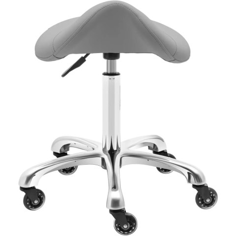 Taboret stołek hoker kosmetyczny siodłowy na kółkach do 150 kg YORK - ciemnoszary Physa