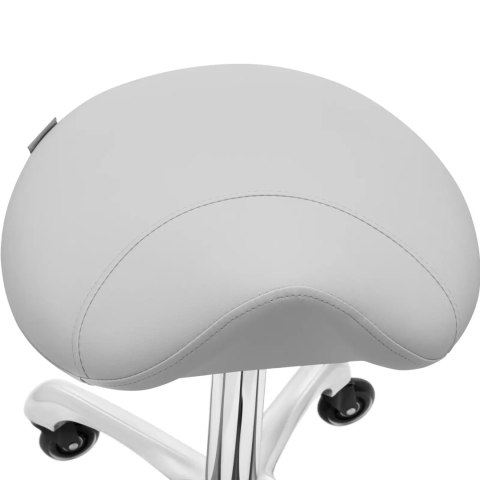 Taboret stołek hoker kosmetyczny siodłowy na kółkach do 150 kg YORK - jasnoszary Physa