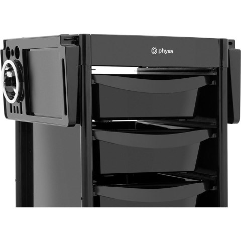 Wózek pomocnik fryzjerski z uchwytem na suszarkę 6 szuflad półka 420 x 390 mm Physa