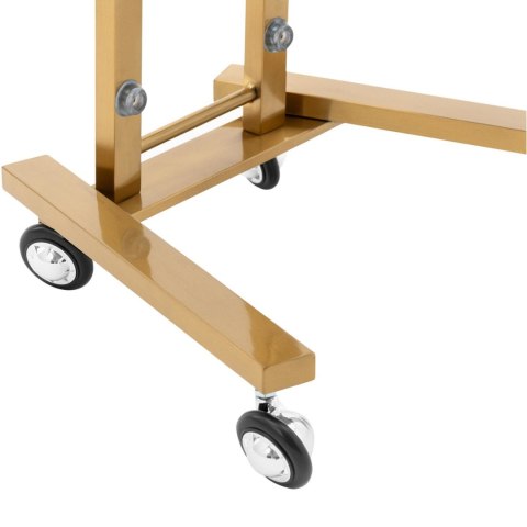 Wózek pomocnik kosmetyczny fryzjerski metalowy 2 półki 40 x 86 x 50 cm - złoty Physa