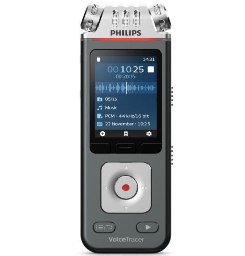 Dyktafon DVT6115 Pamięć 8GB,USB,microSDHC 32GB,3 mikrofony Hi-Fi Philips