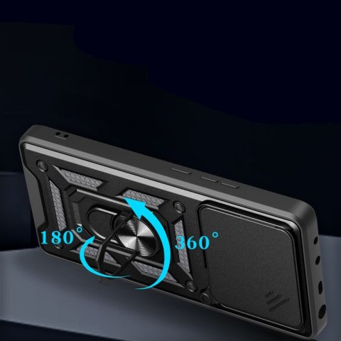 Etui case na Motorola Edge 60 Fusion z podstawką osłoną obiektywu CamShield Pro - czarne Tech-Protect