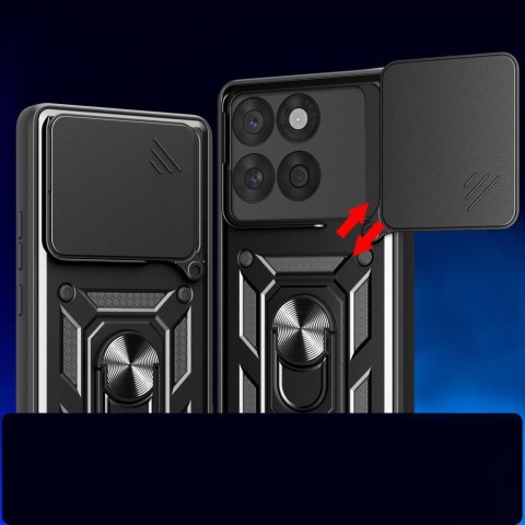 Etui case na Motorola Edge 60 Fusion z podstawką osłoną obiektywu CamShield Pro - czarne Tech-Protect