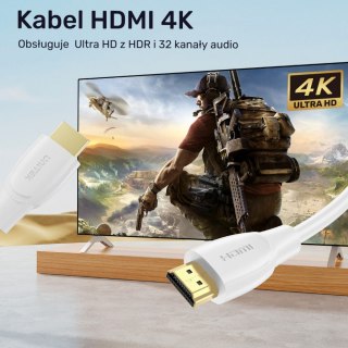 Kabel HDMI 2.0 4K 60Hz; 1m; biały; C11090AWH03-1M Unitek