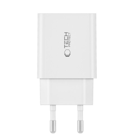 Ładowarka sieciowa C35W 2x USB-C z kablem USB-C 35W - biała Tech-Protect