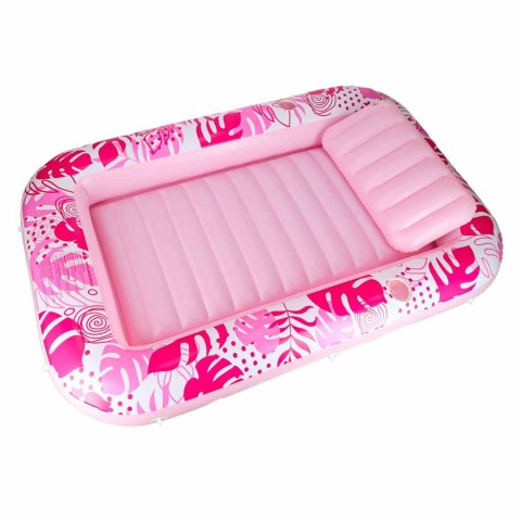 Materac dmuchany do pływania, leżak do opalania z poduszką różowy Kik Sp. z o. o. Sp. k.