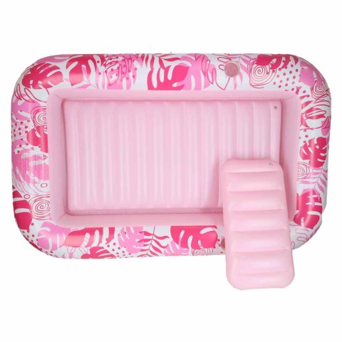 Materac dmuchany do pływania, leżak do opalania z poduszką różowy Kik Sp. z o. o. Sp. k.