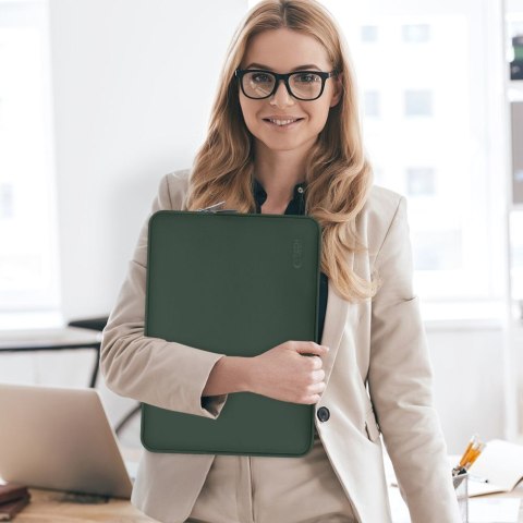 Torba pokrowiec Neoslim na laptopa tablet 13-14'' + etui na akcesoria - zielony Tech-Protect