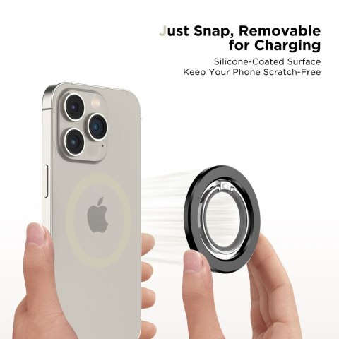 Uchwyt ring pierścień magnetyczny do smartfona na palec MagSafe - czarny Tech-Protect
