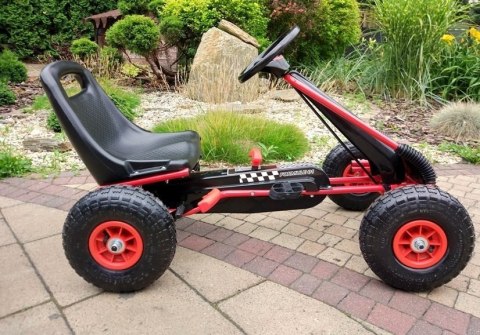 Gokart Czerwony A-15 Pompowane Koła LEAN CARS
