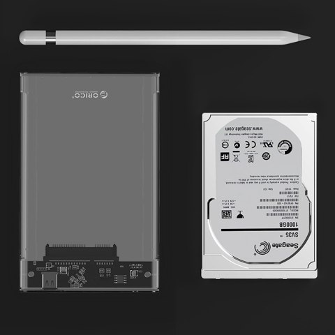 Kieszeń obudowa na dysk 2139C3 2.5'' HDD / SSD USB-C 5Gb/s - przezroczysta ORICO