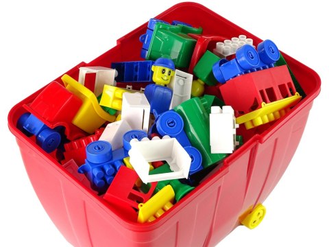 Kuferek Duży z Kolorowymi Klockami K2 280 Elementów Czerwony HEMAR