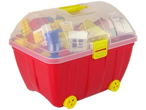 Kuferek Mały z Kolorowymi Klockami K2 180 Elementów Czerwony HEMAR